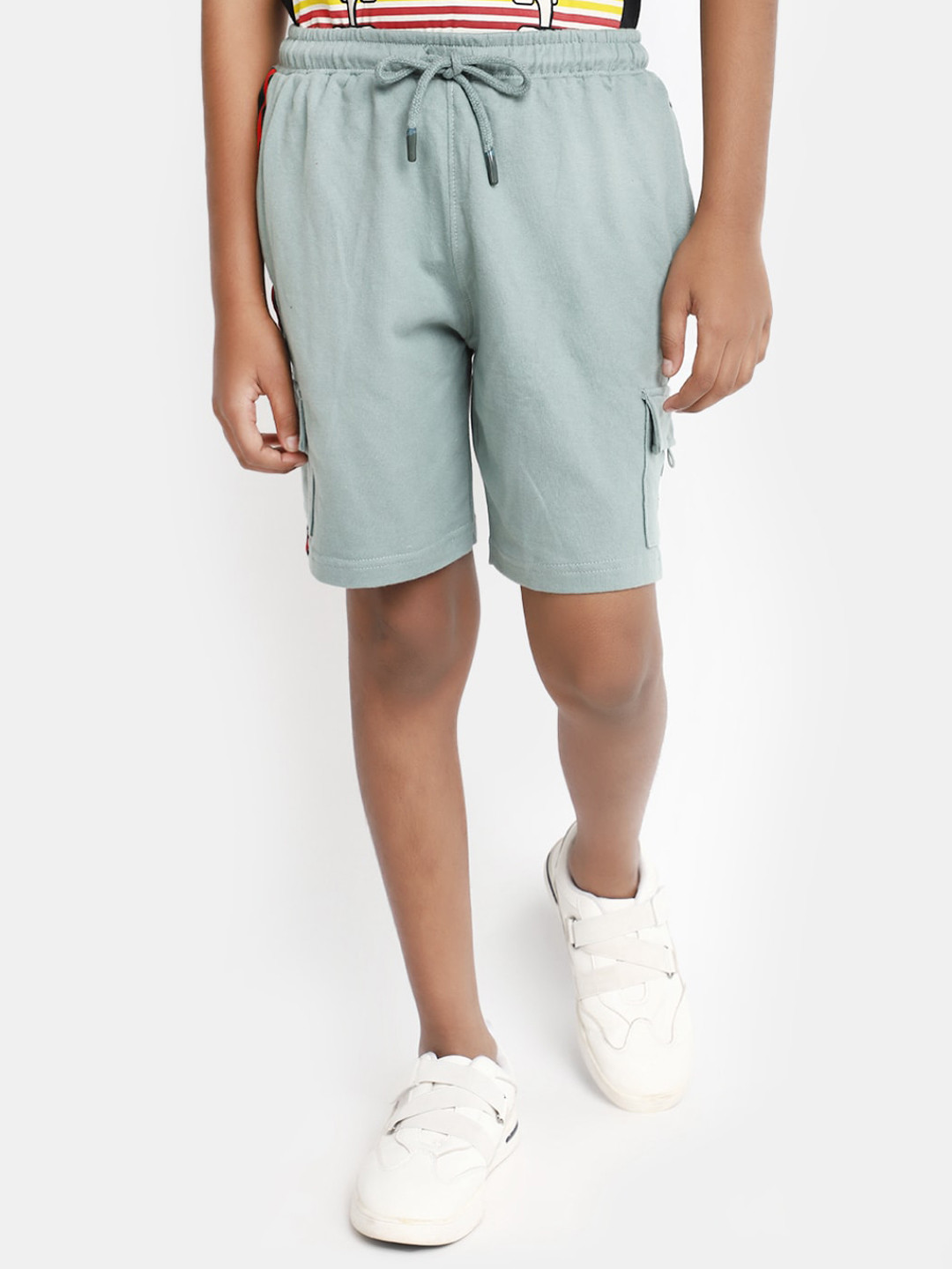 

V-Mart Boys Mid Rise Cotton Shorts, Green