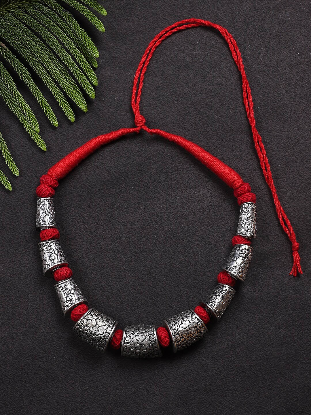 

FIROZA Brass Statement Necklace, Silver
