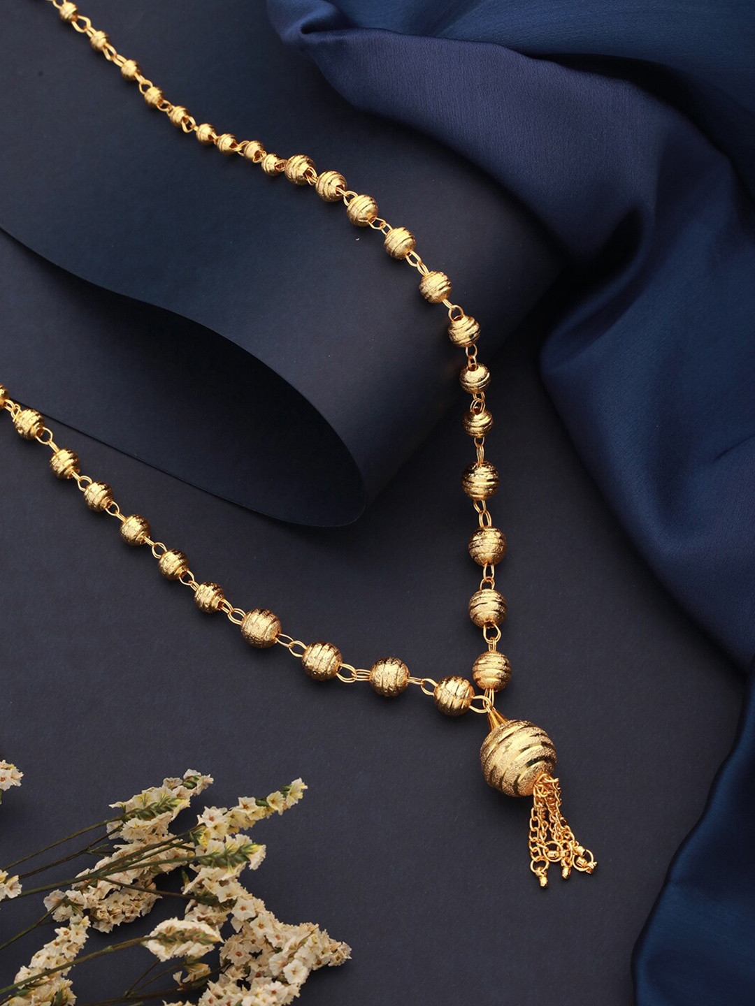 

Aadvik Designs Gold-Plated Brass Beaded Necklace