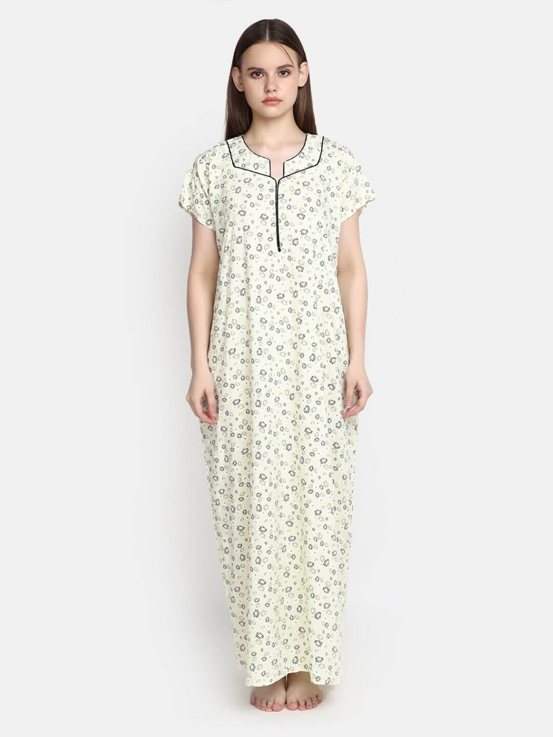 

V-Mart Floral Printed Maxi Nightdress, Green