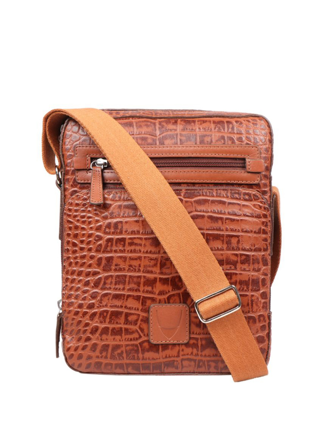 

Hidesign Textured Leather Messenger Bag, Tan