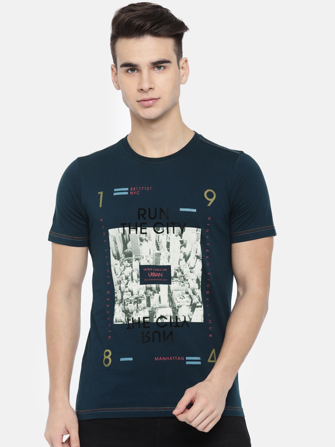 

Monte Carlo Men Navy Blue Printed T-shirt