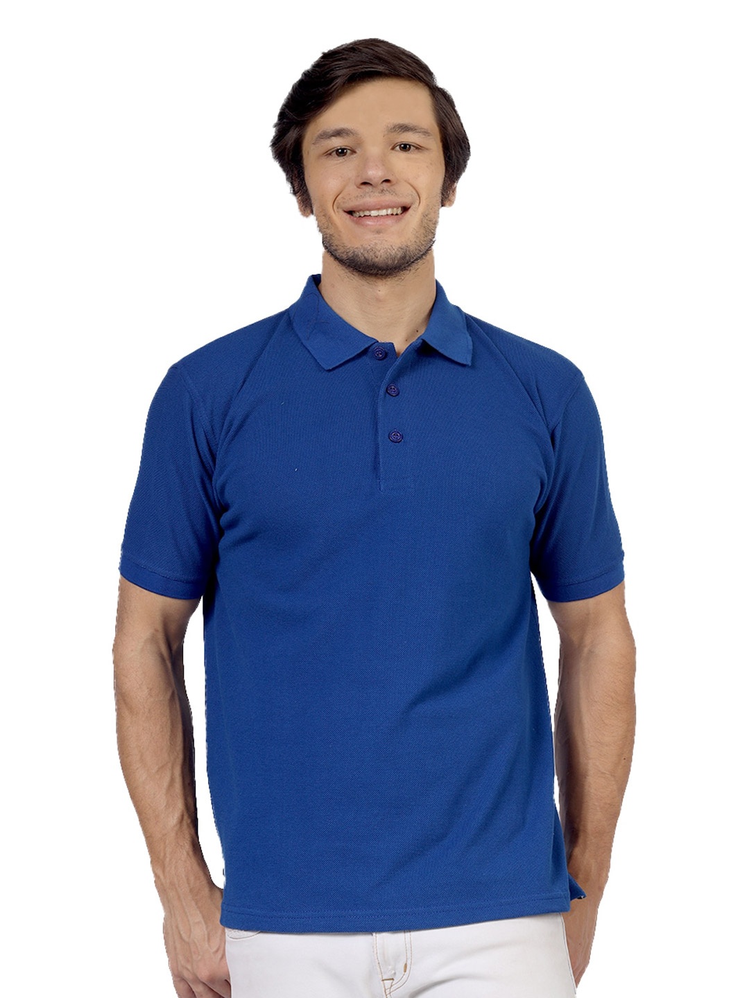 

Greylongg Polo Collar Casual Knitted T-shirt, Blue