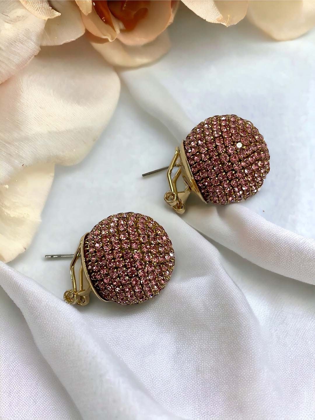 

ISHKAARA Gold Plated Crystal Studded Stud Earrings