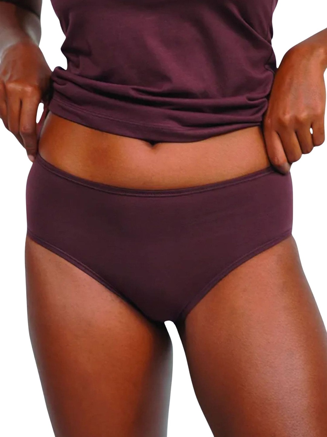 

Butt-Chique Mid-Rise Anti-Odour Briefs Hipster-Coco-1-Pack-XS, Burgundy