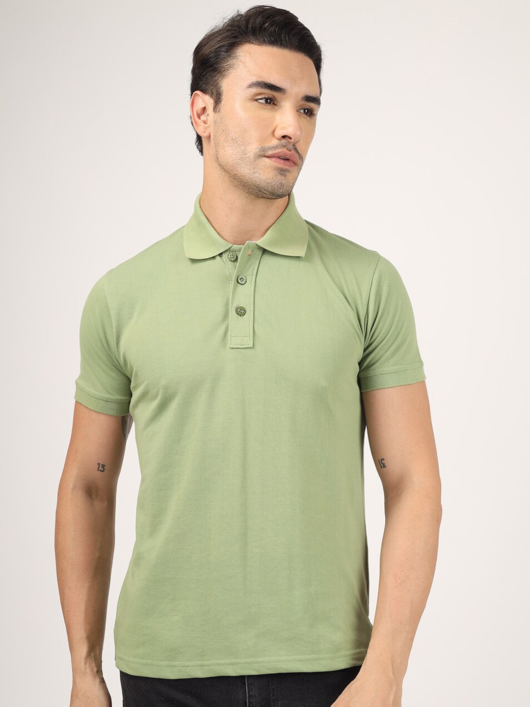 

Greylongg Polo Collar T-shirt, Green