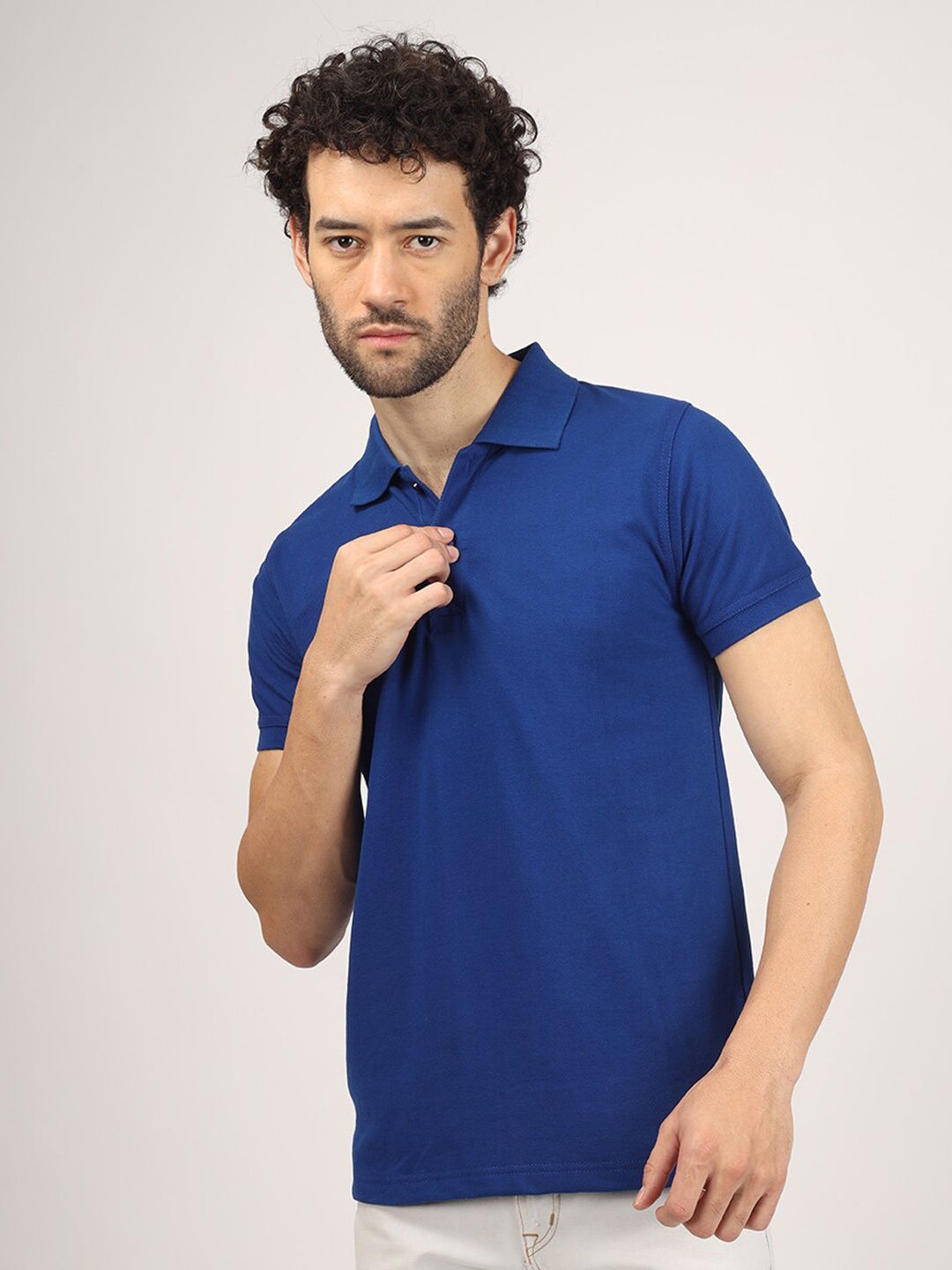 

Greylongg Polo Collar Short Sleeves T-shirt, Blue