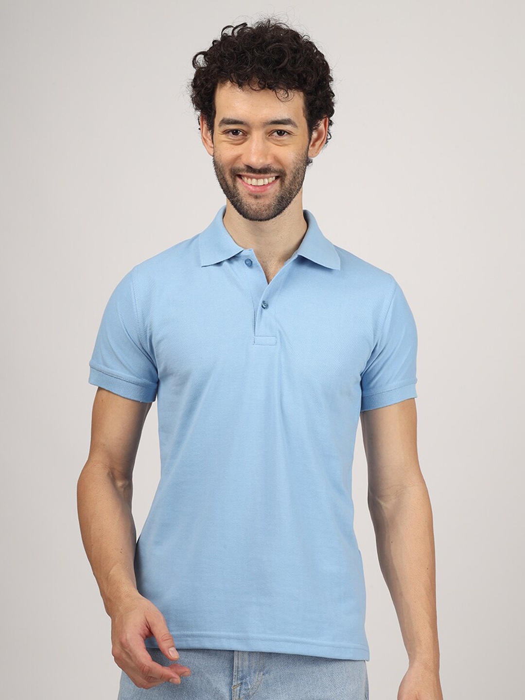 

Greylongg Polo Collar Short Sleeves T-shirt, Blue