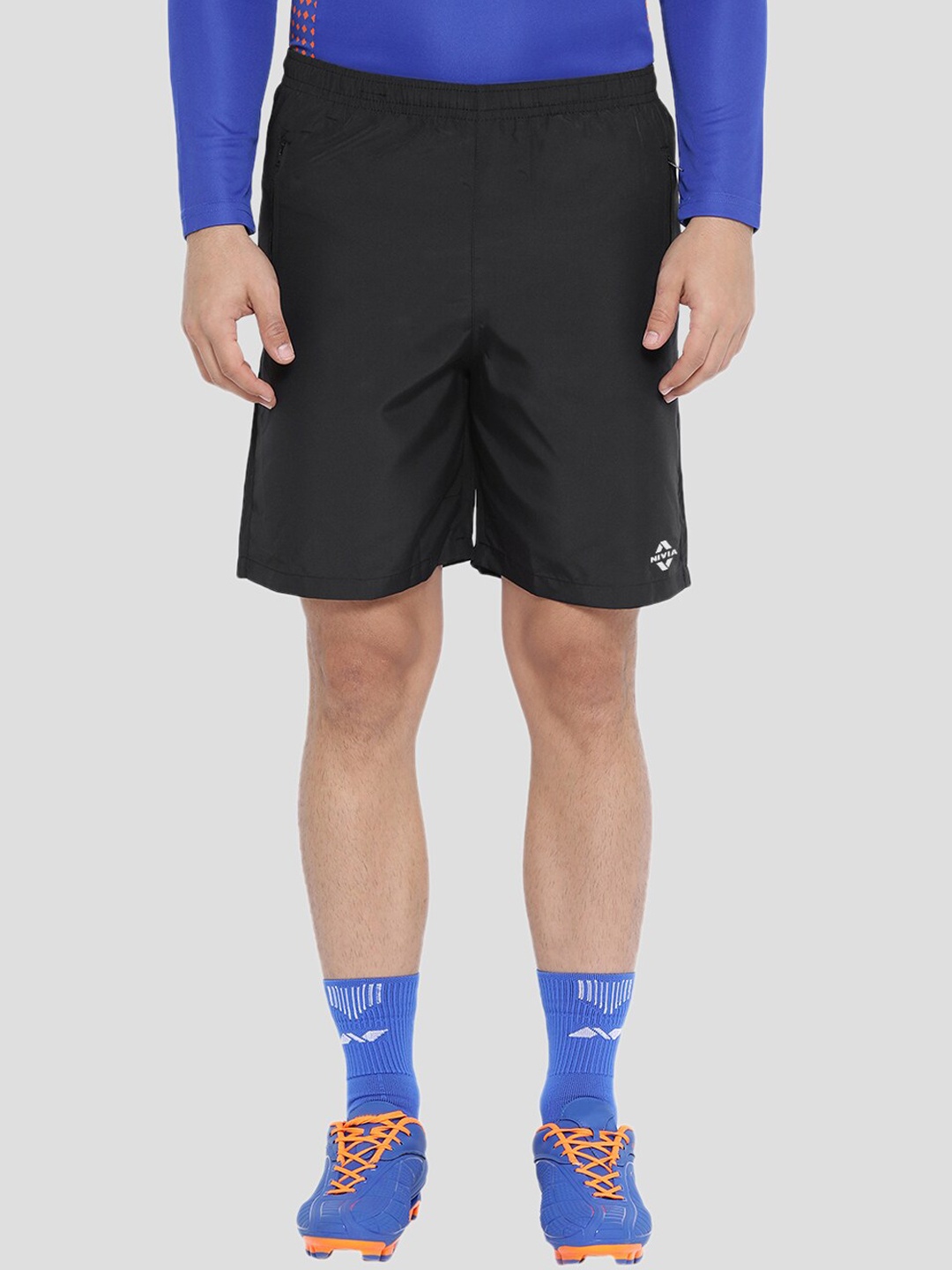 

NIVIA Men Mid-Rise Training or Gym Sports Shorts, Black