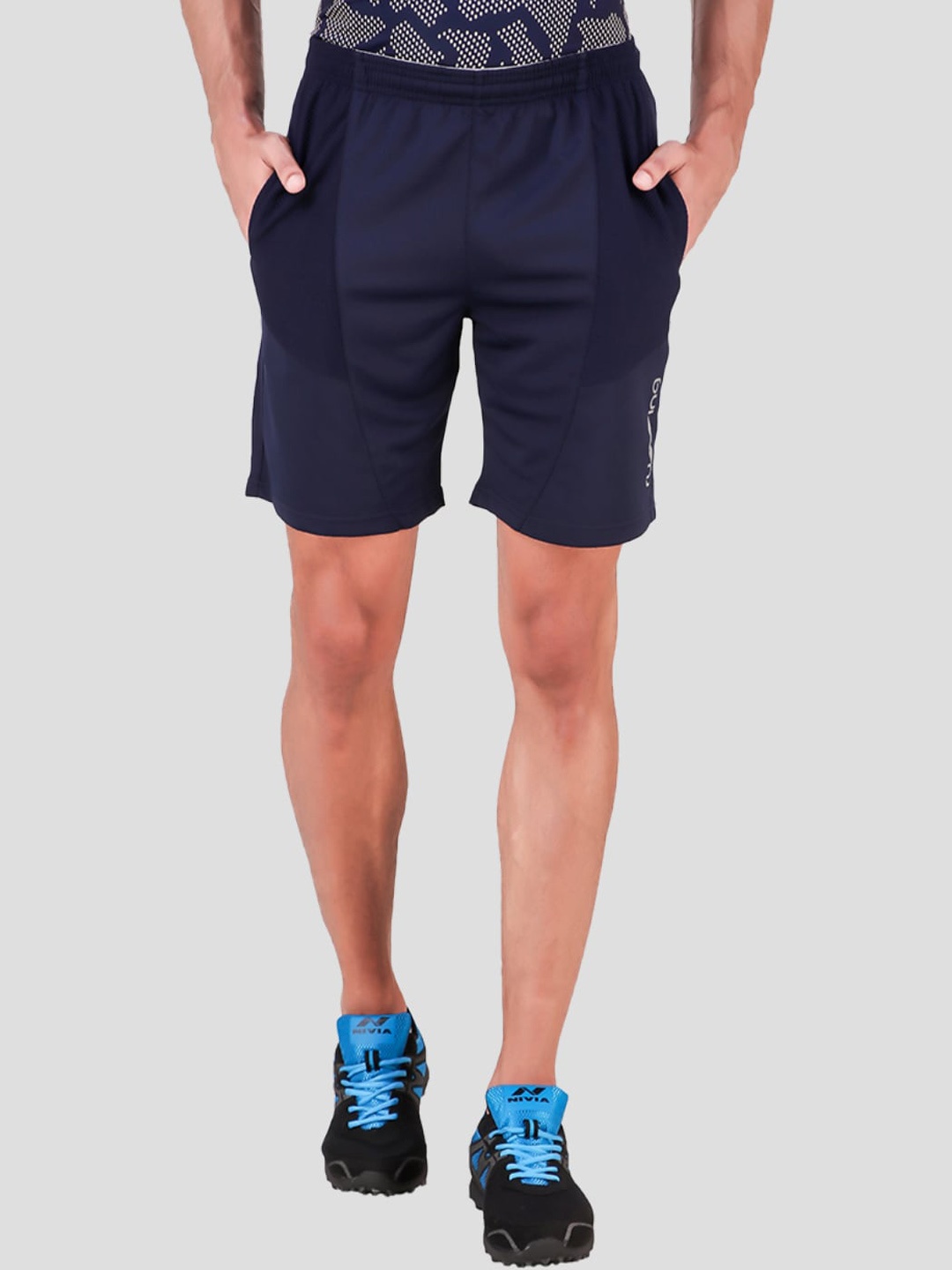 

NIVIA Men Mid-Rise Sports Shorts, Navy blue