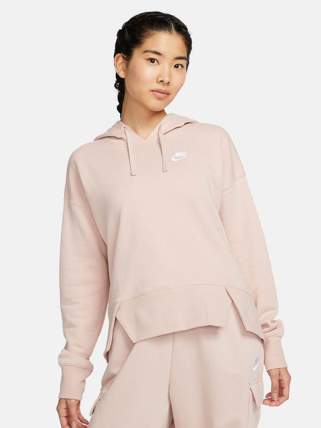 

Nike Women Sportswear Club Fleece Oversized Hooded Sweatshirt, Pink