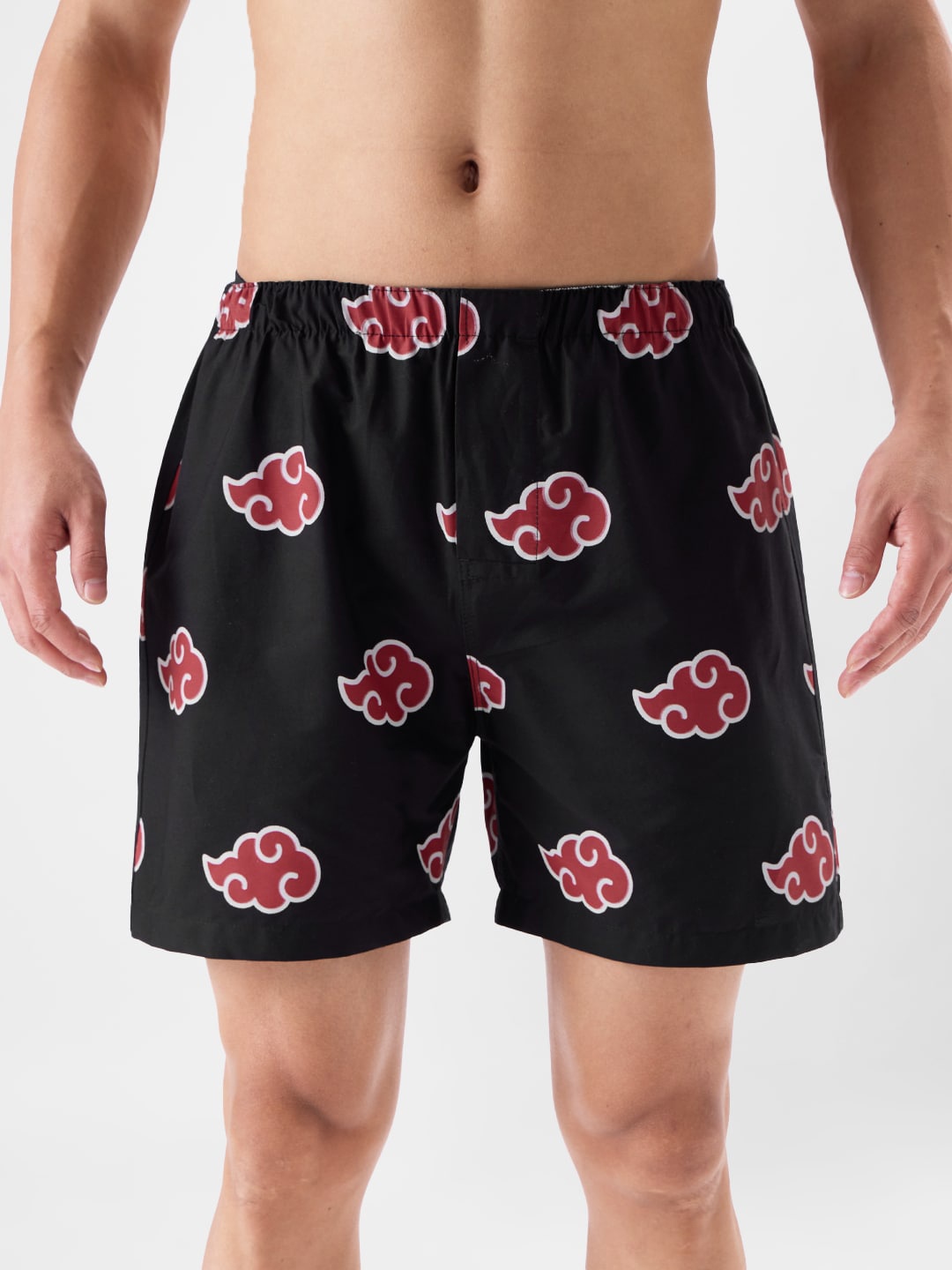 

The Souled Store Men Graphic Printed Lounge Shorts, Black