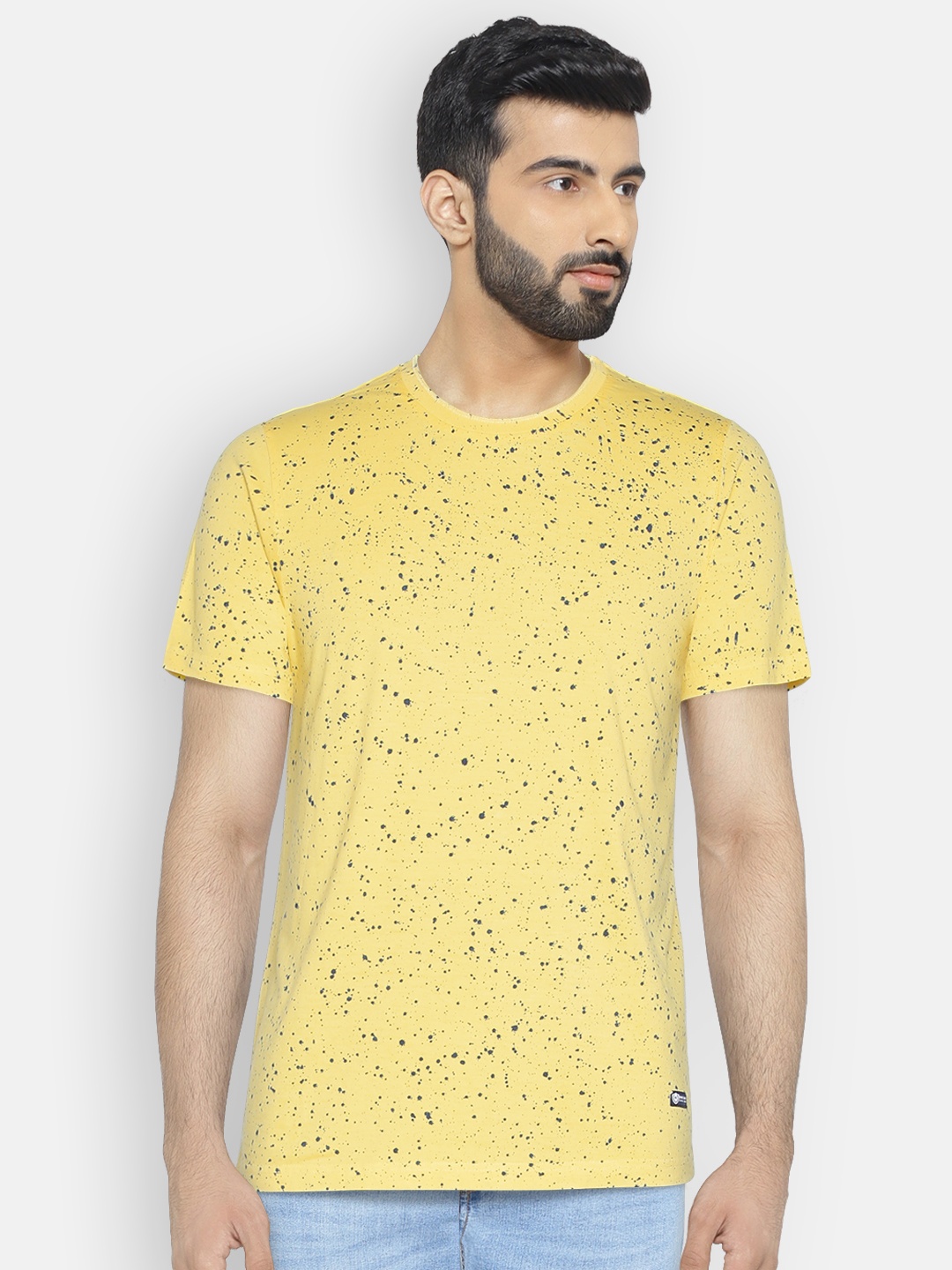 

Monte Carlo Men Yellow Printed Round Neck T-shirt