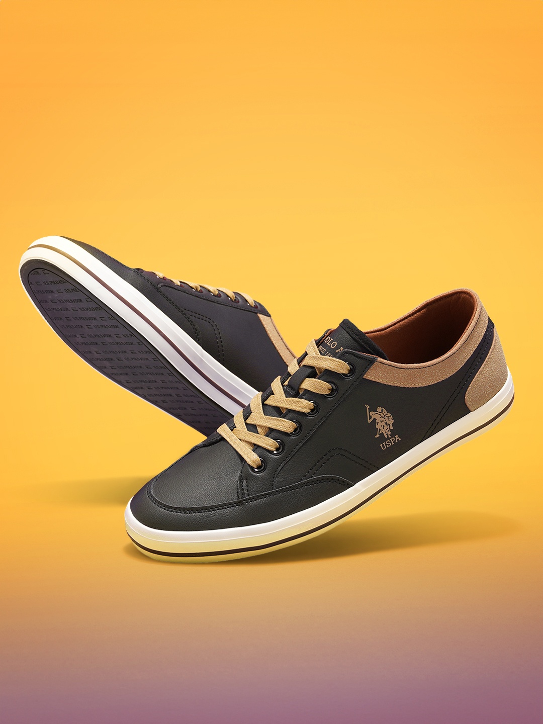 

U.S. Polo Assn. Men Monton 5.0 Contrast Sole Sneakers, Black