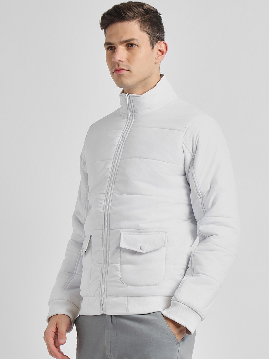 

Dennis Lingo Mock Collar Puffer Jacket, White