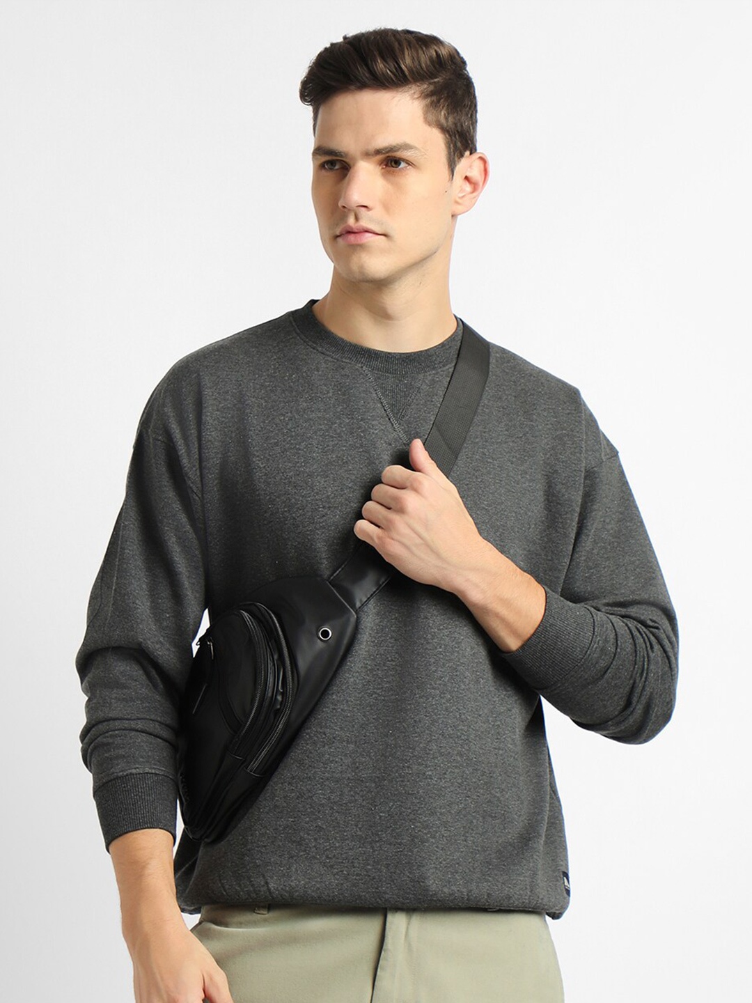 

Dennis Lingo Round Neck Pullover Sweatshirt, Grey