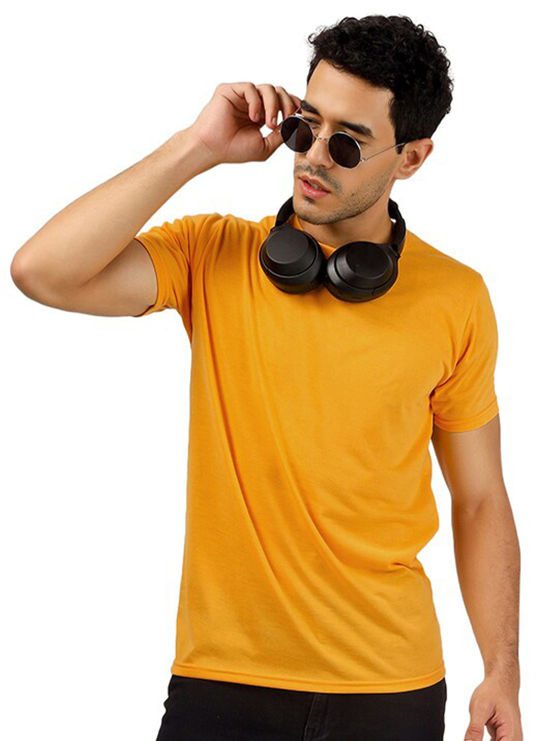 

Greylongg Round Neck Short Sleeves T-shirt, Yellow