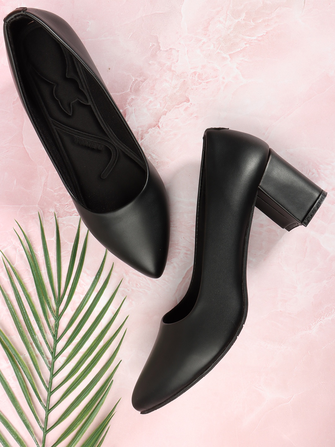 

Denill Pointed Toe Block Pumps, Black