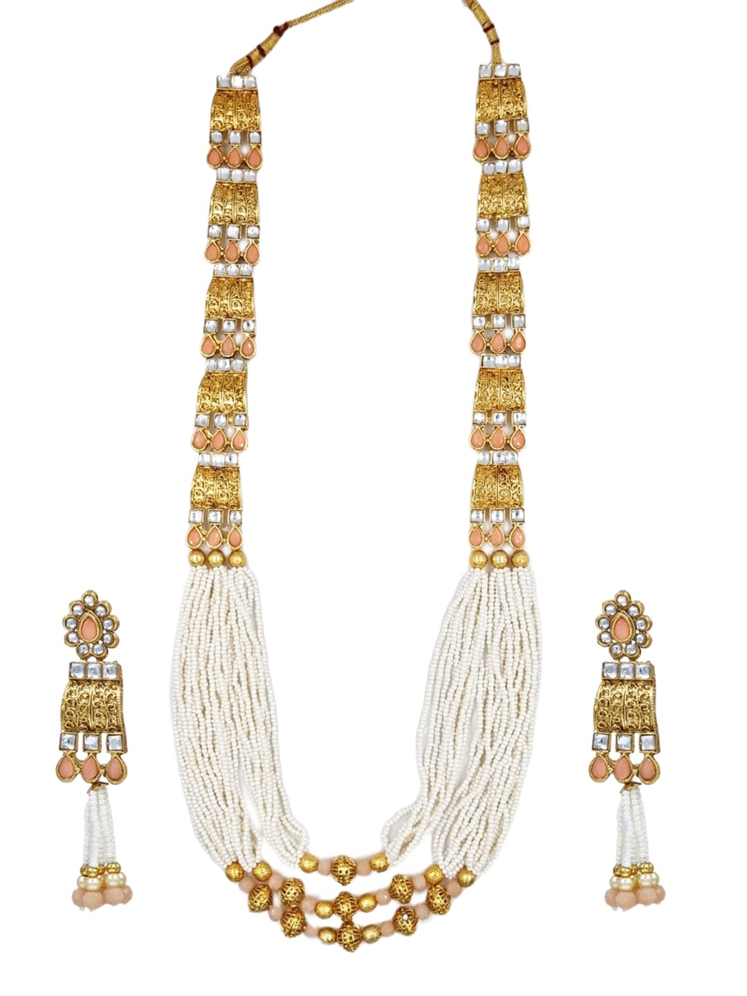 

Anouk Gold-Plated Kundan-studded & Beaded Jewellery Set