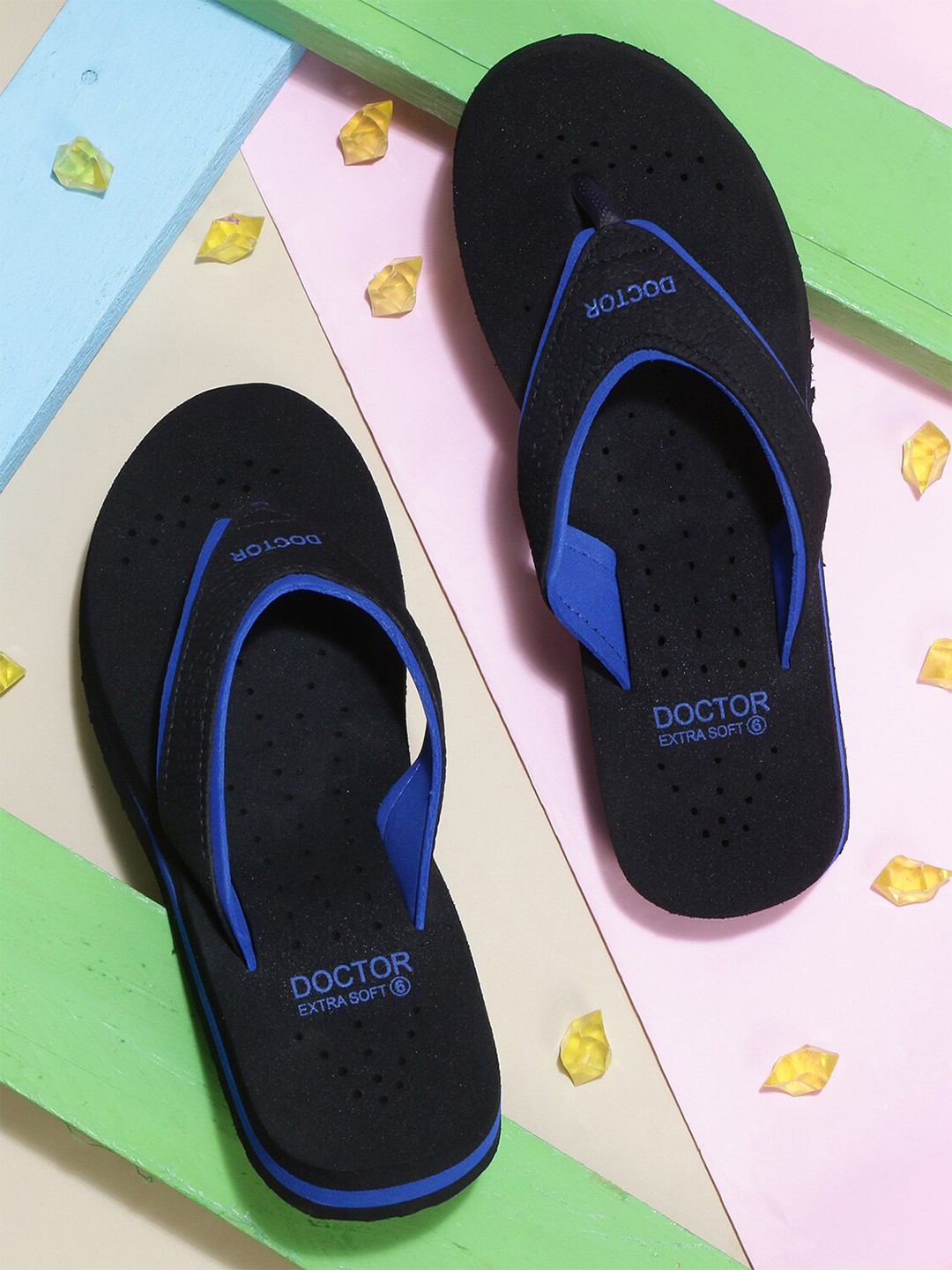 

DOCTOR EXTRA SOFT Women Orthopedic Non Slip Thong Flip-Flops, Black