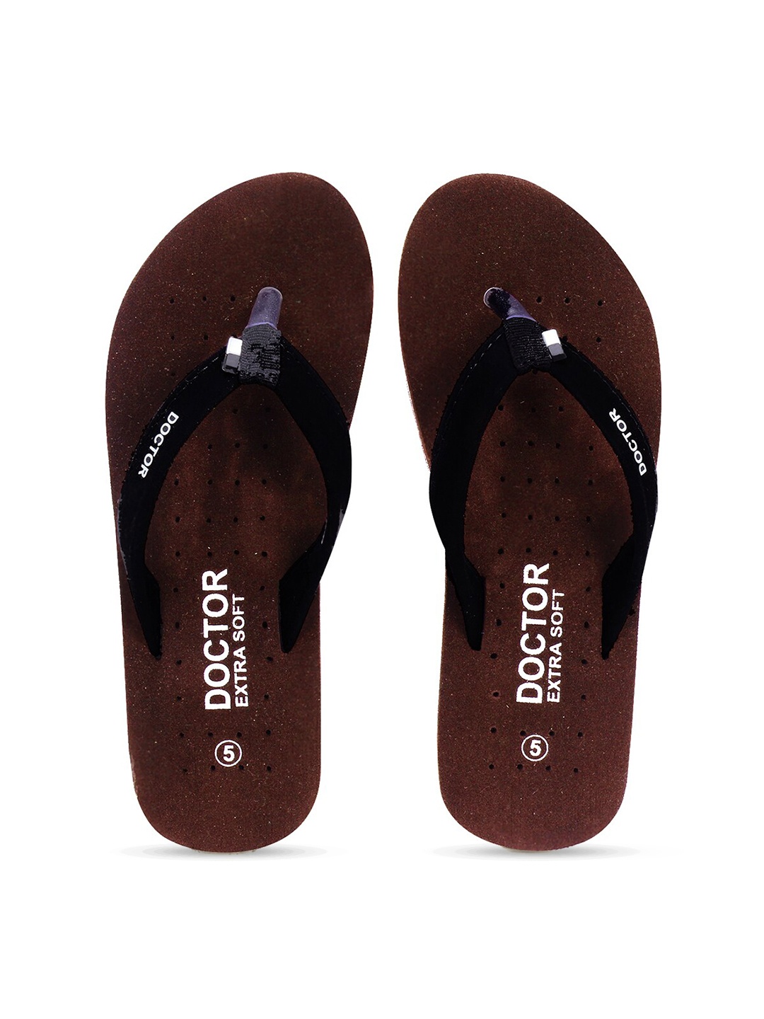 

DOCTOR EXTRA SOFT Women Non-Slip Lightweight Thong Flip-Flops, Brown