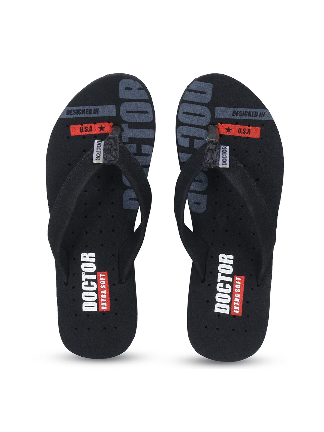 

DOCTOR EXTRA SOFT Women Orthopedic Non Slip Thong Flip-Flops, Black