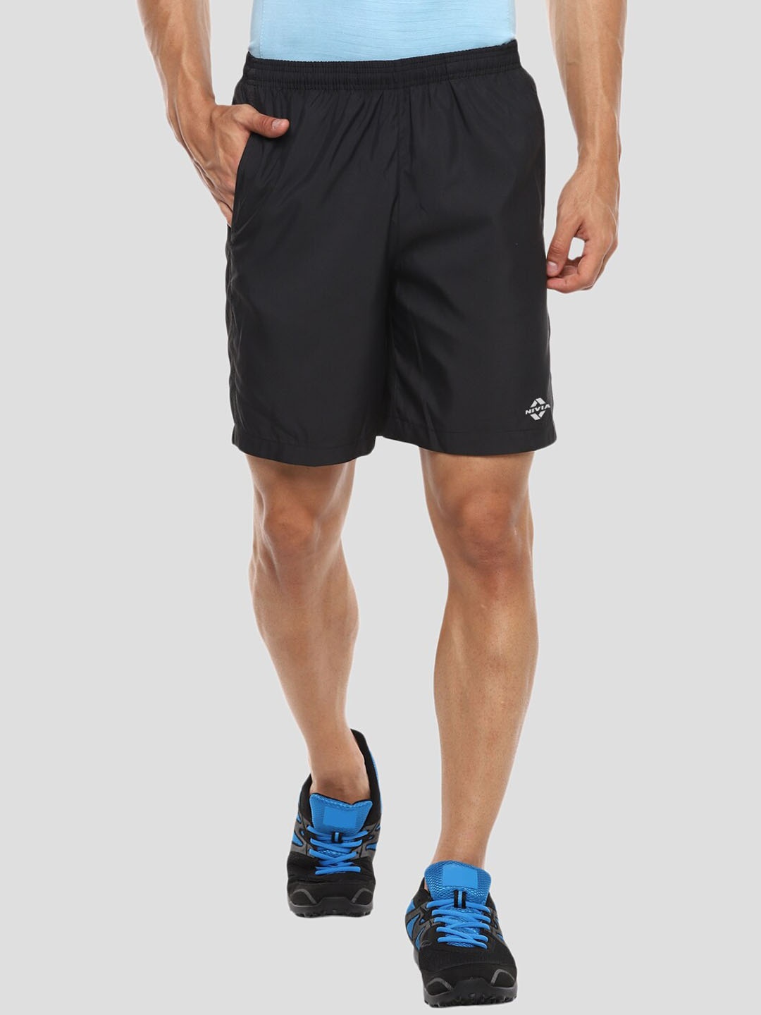 NIVIA Men Mid-Rise Training or Gym Sports Shorts, Black