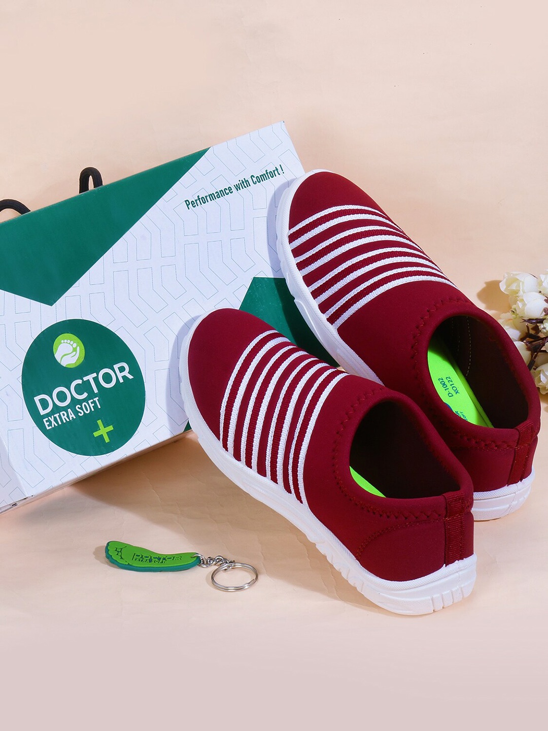 

DOCTOR EXTRA SOFT Women Slip-On Walking Non-Marking Shoes, Maroon