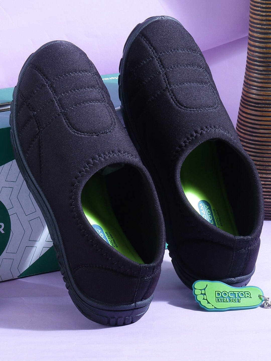 

DOCTOR EXTRA SOFT Women Slip-On Walking Non-Marking Shoes, Black