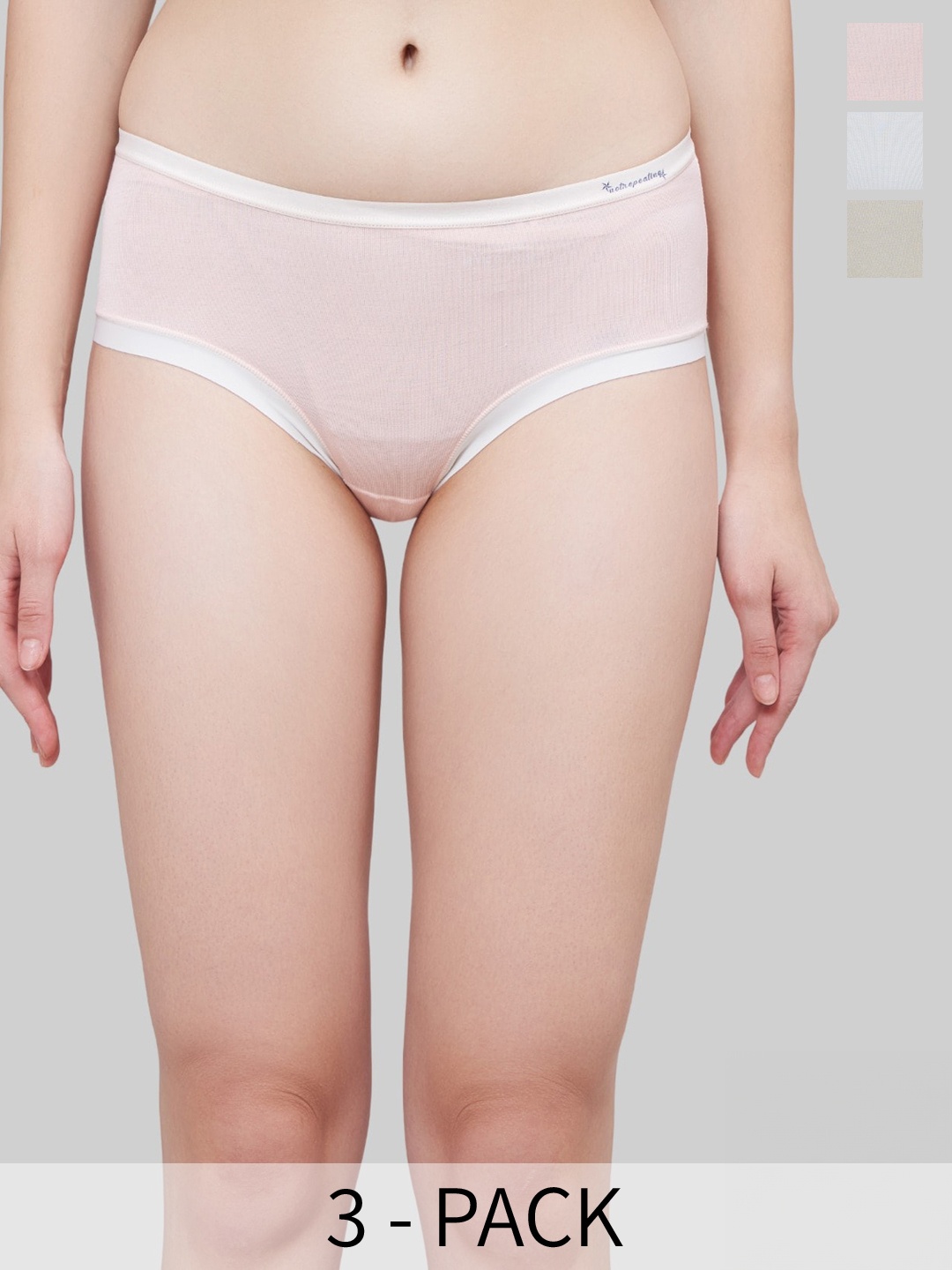 

PLUMBURY Pack of 3 Full Coverage Hipster Briefs, Pink