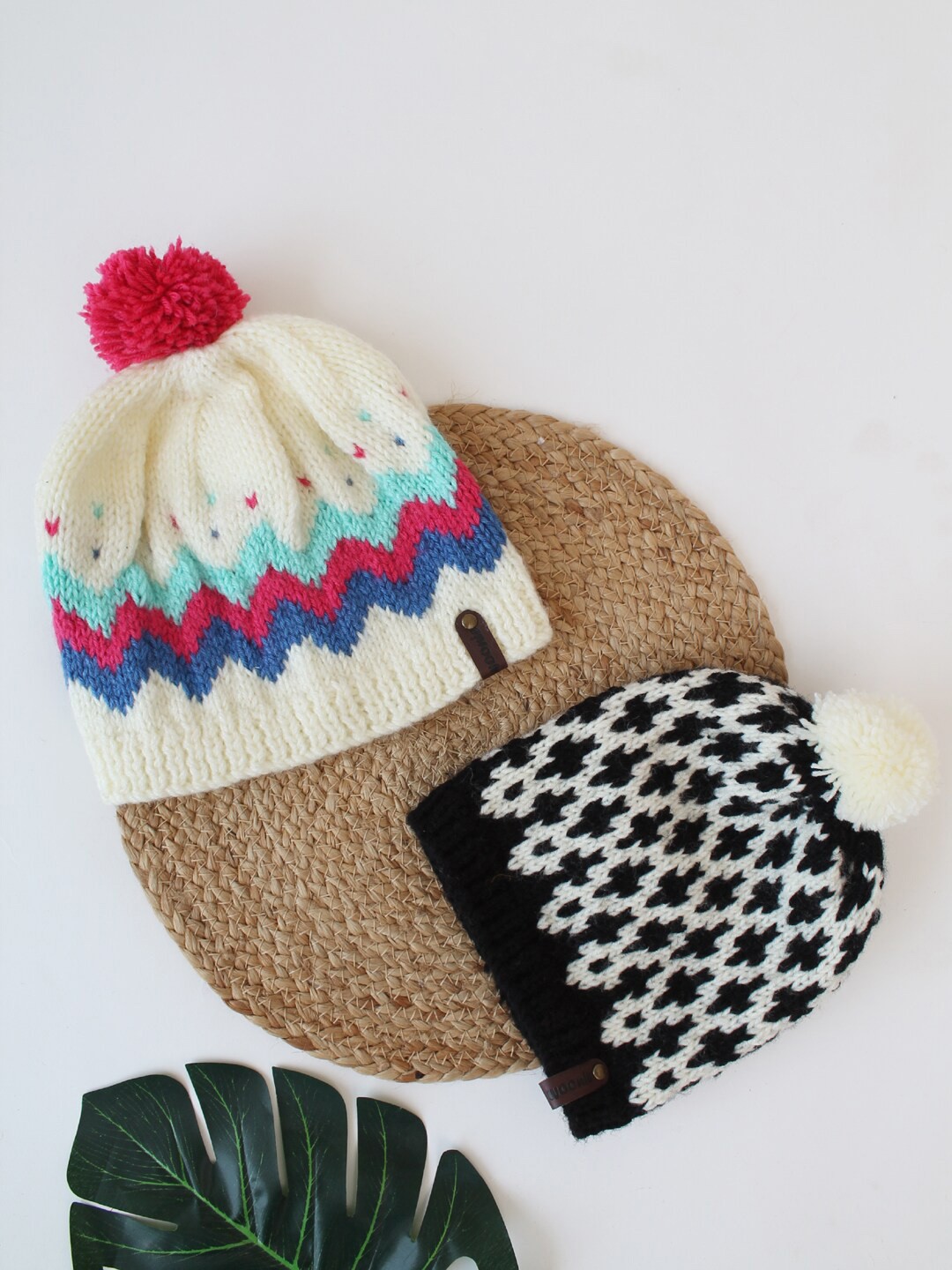 

Woonie Infants Pack Of 2 Printed Acrylic Beanie, White