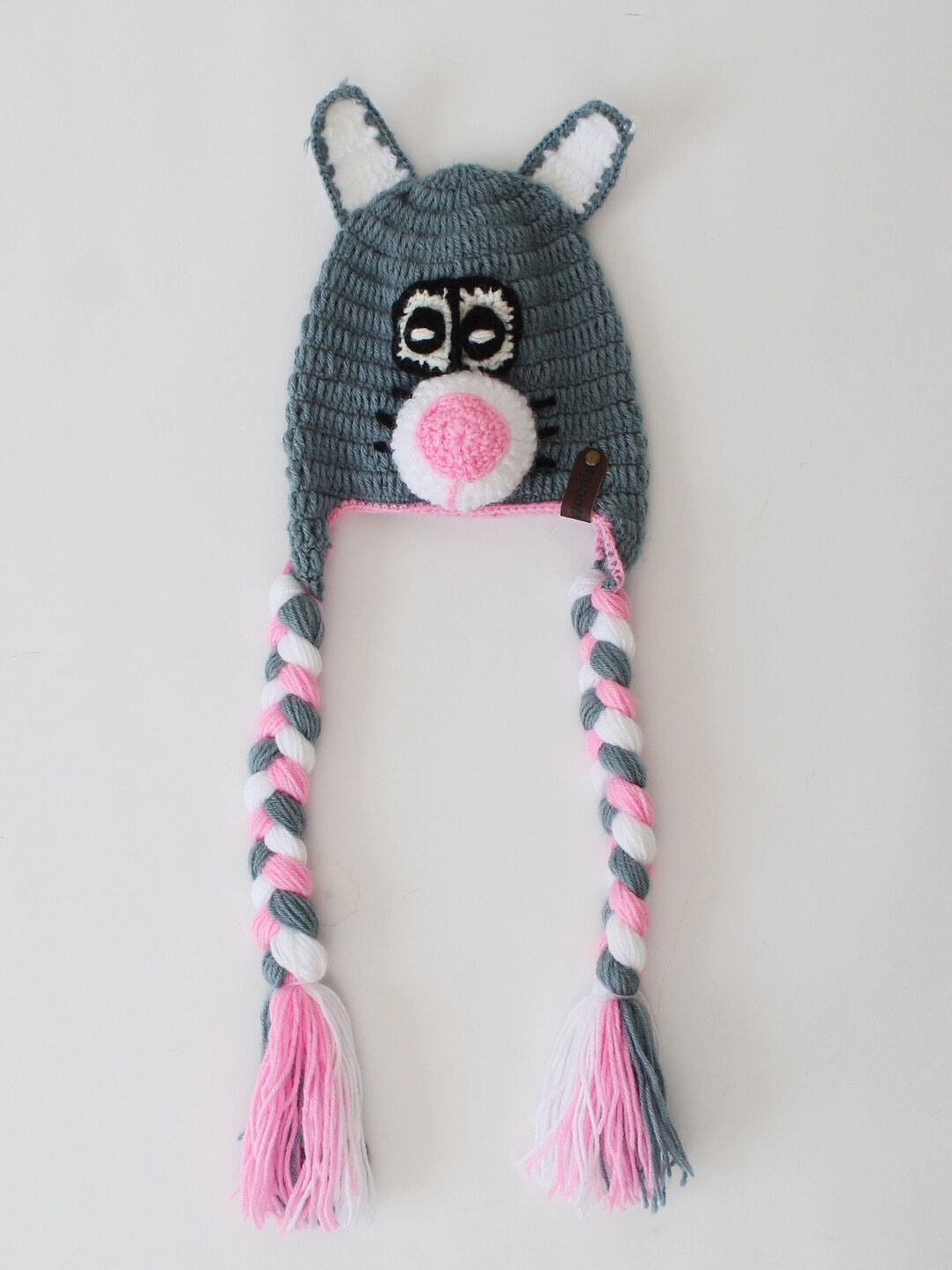 

Woonie Kids Embroidered Acrylic Beanie, Grey
