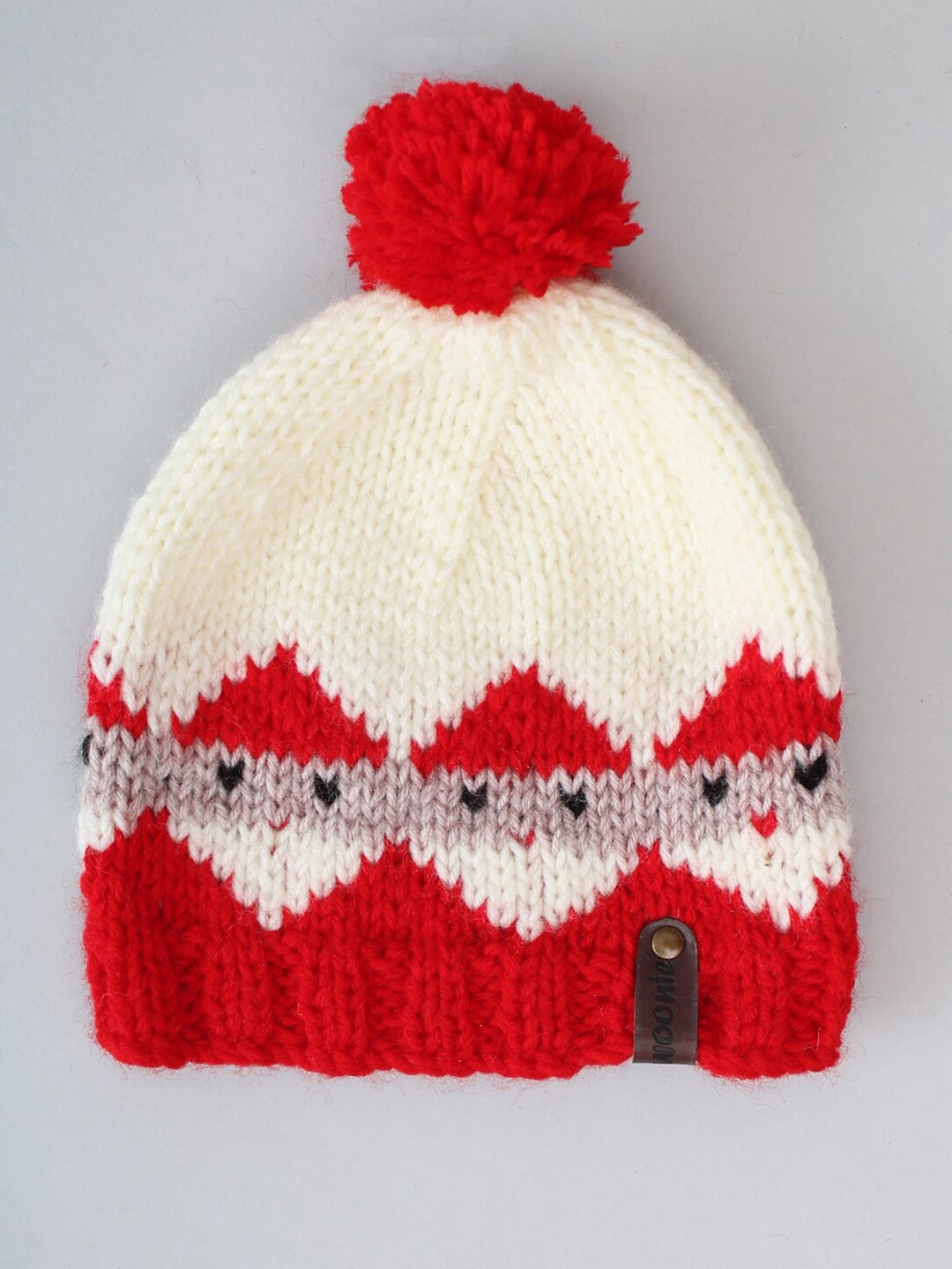 

Woonie Kids Colourblocked Acrylic Beanie, Red