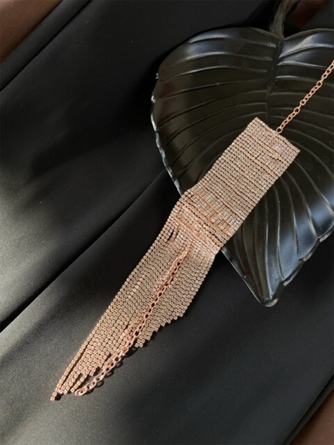 

ISHKAARA Rose Gold-Plated Stone-Studded Wraparound Bracelet