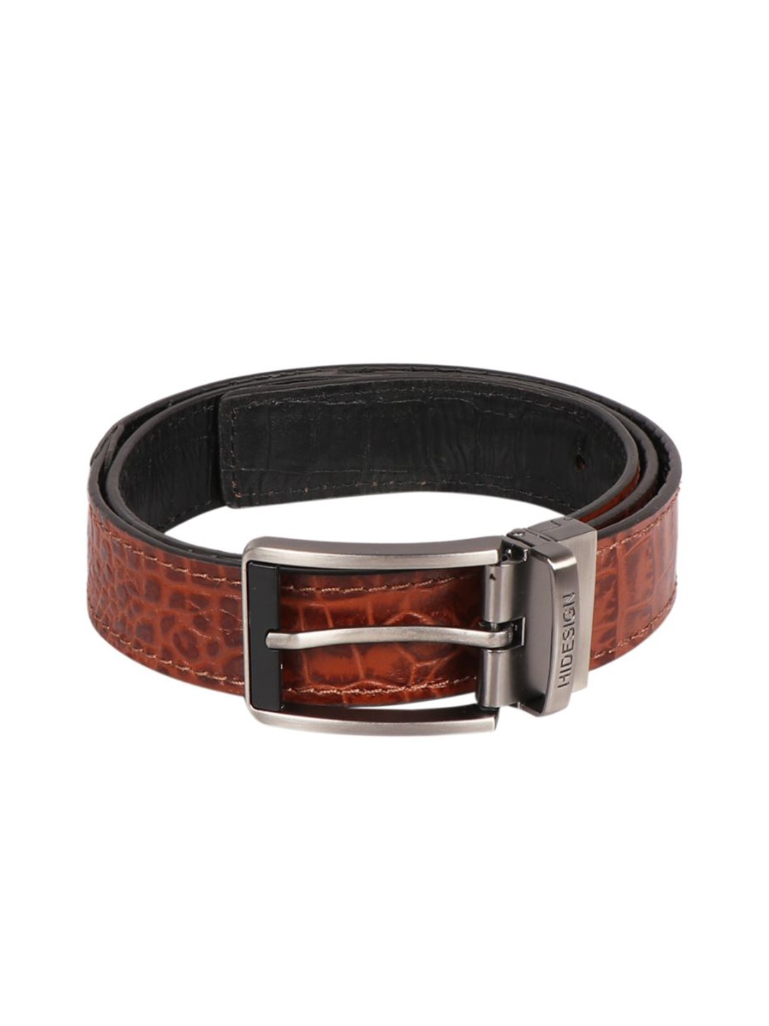 

Hidesign Men Textured Leather Belt, Tan