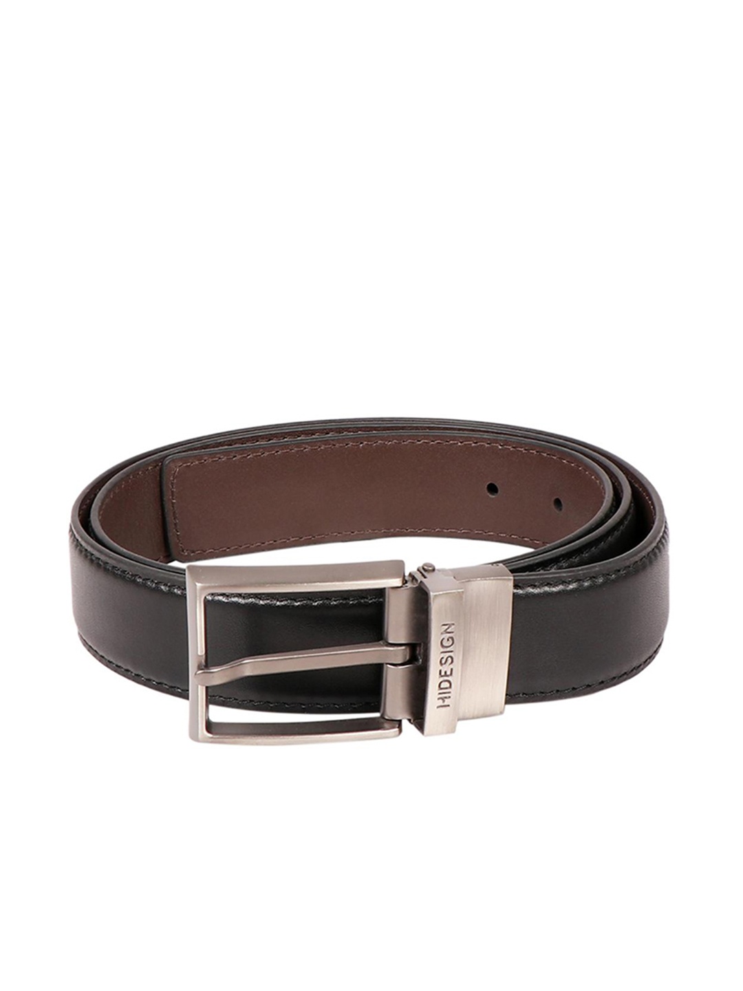 

Hidesign Men Leather Reversible Belt, Black