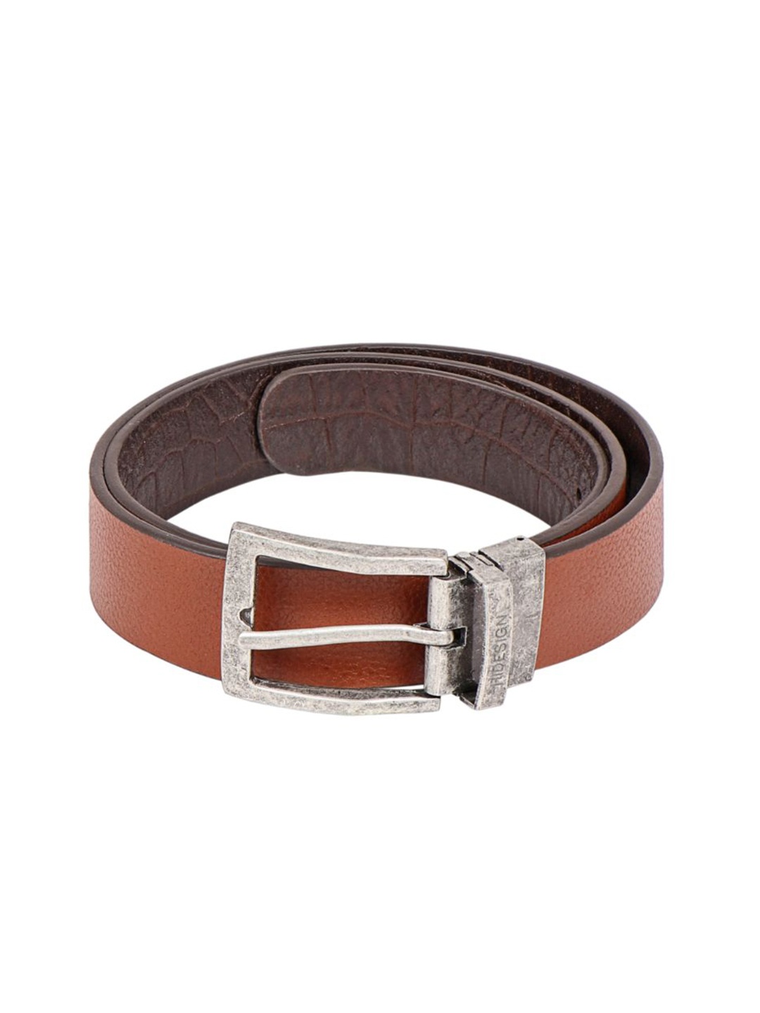 

Hidesign Men Textured Leather Reversible Formal Belt, Tan