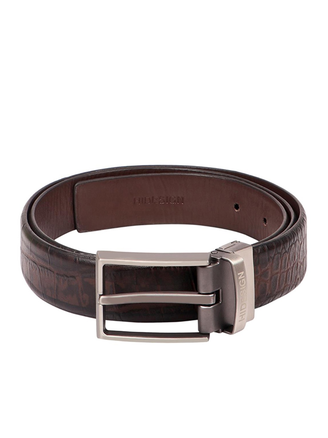 

Hidesign Men Textured Leather Reversible Belt, Brown