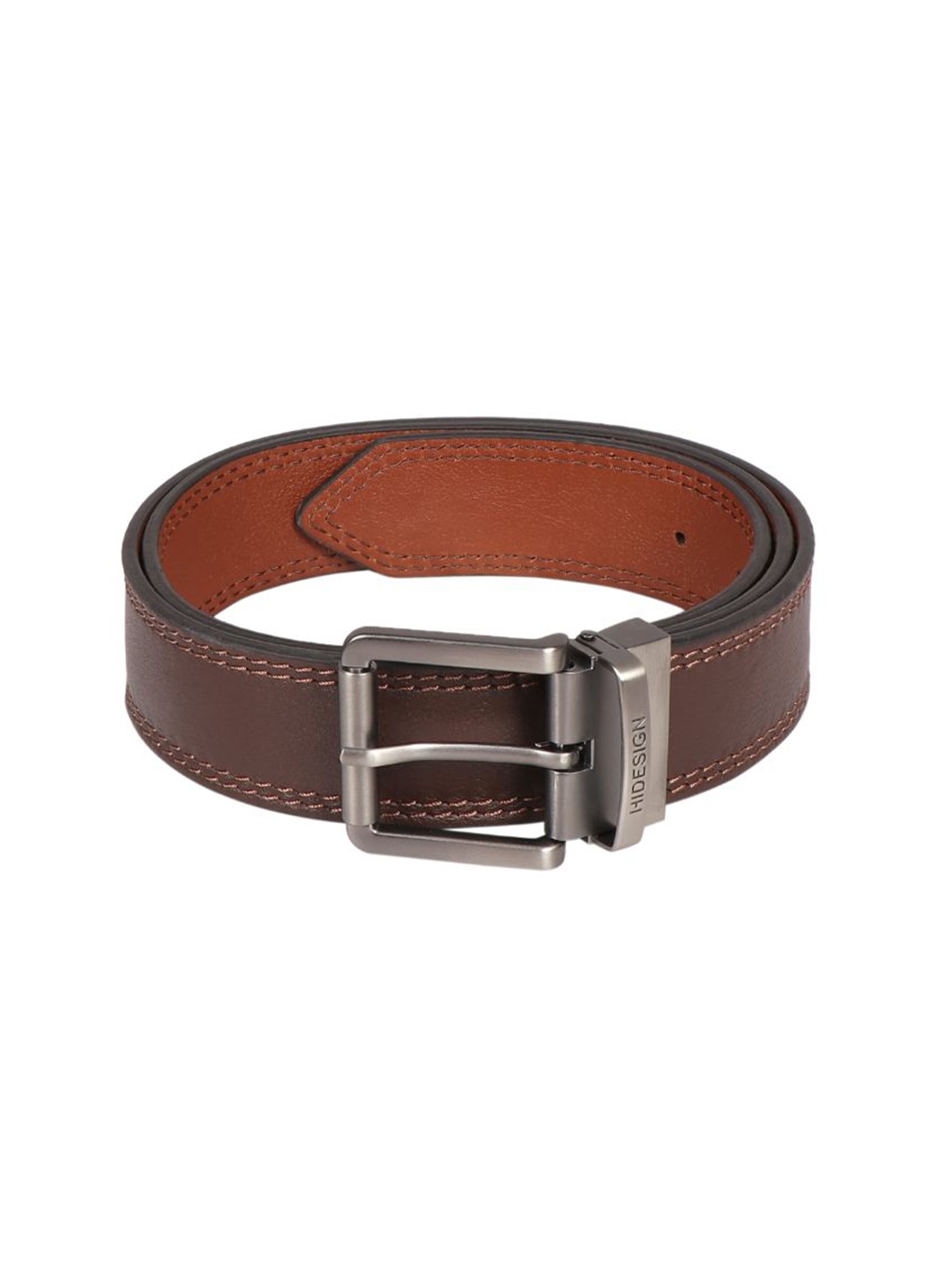 

Hidesign Men Leather Reversible Belt, Brown