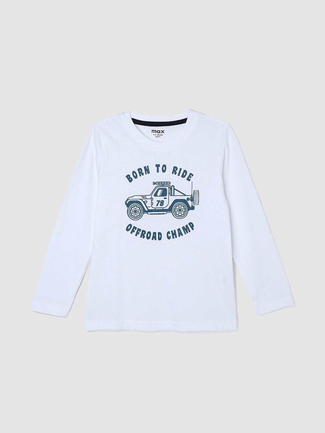 

max Boys Graphic Printed Pure Cotton T-shirt, White