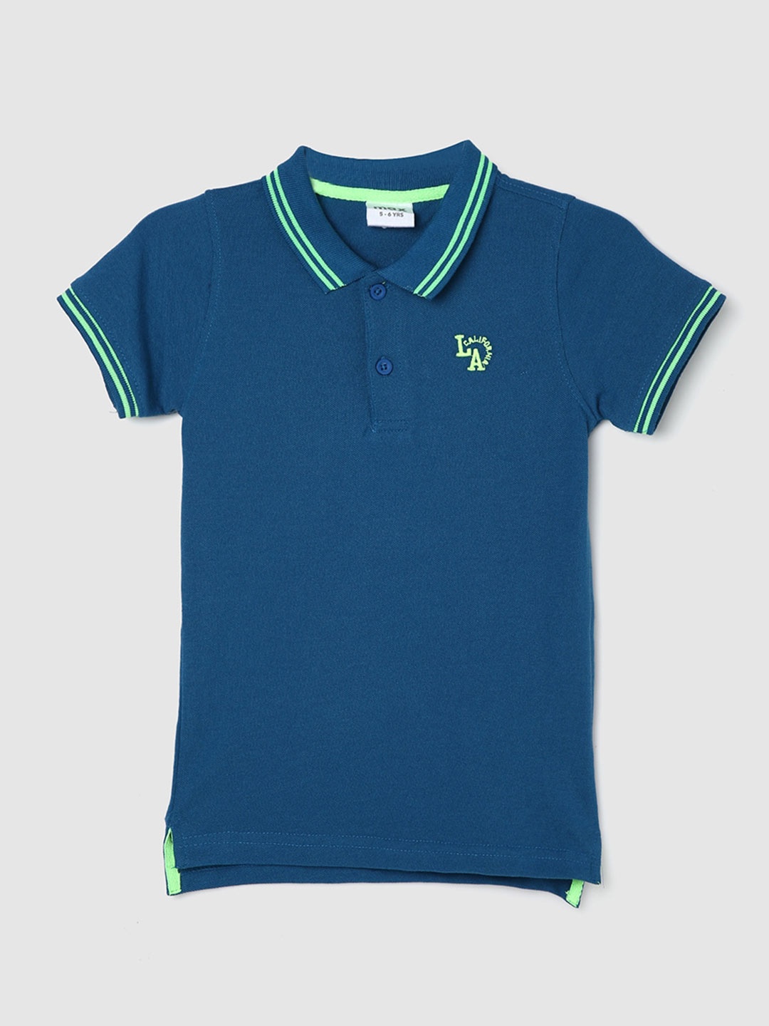 

max Boys Pure Cotton Polo Collar T-shirt, Teal