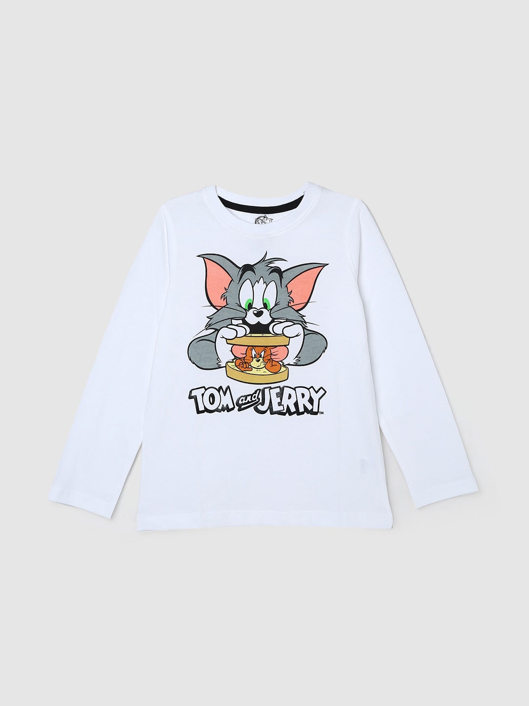 

max Boys Tom & Jerry Printed Pure Cotton T-shirt, White