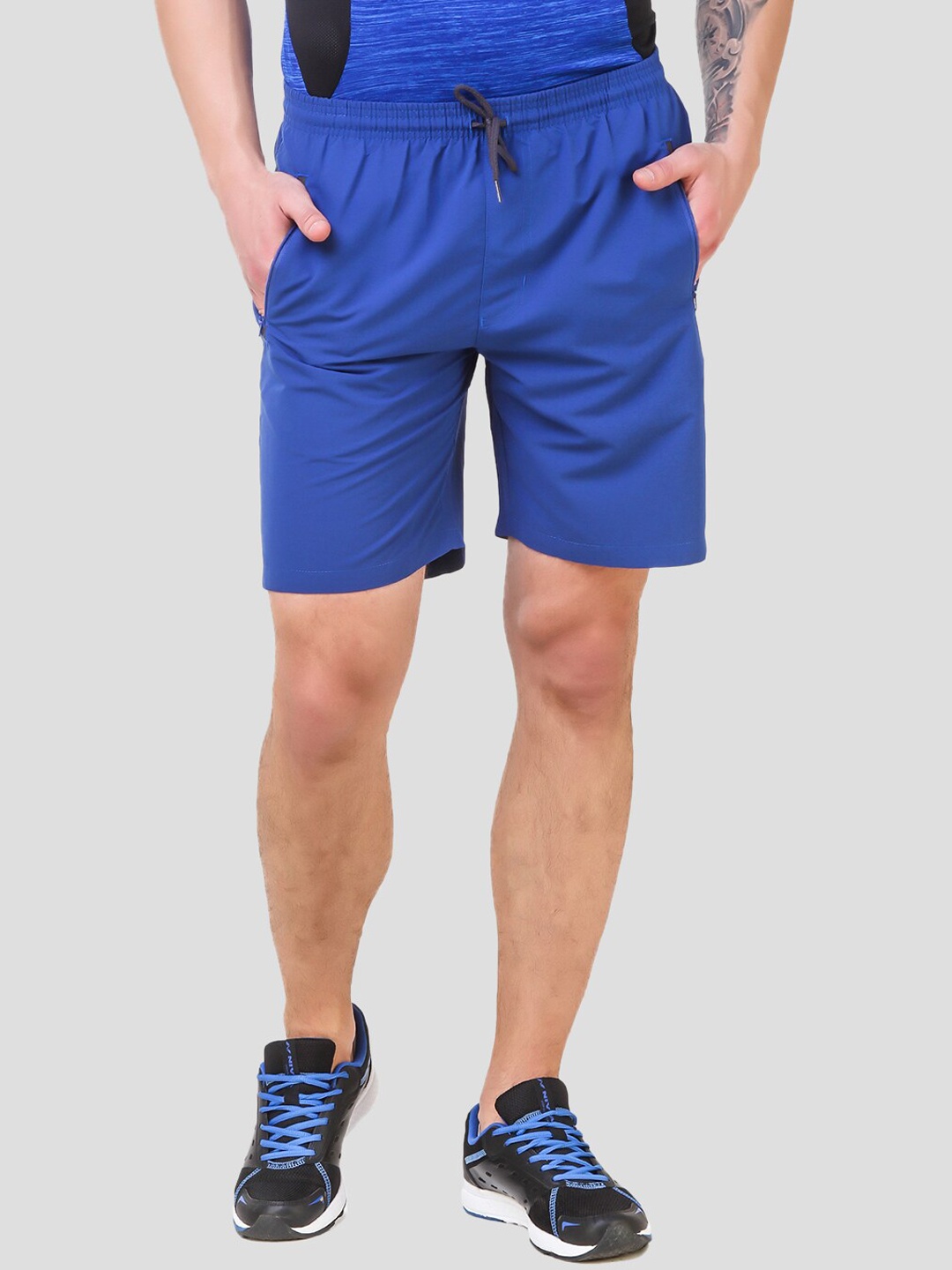 NIVIA Men Mid Rise Sports Shorts, Blue