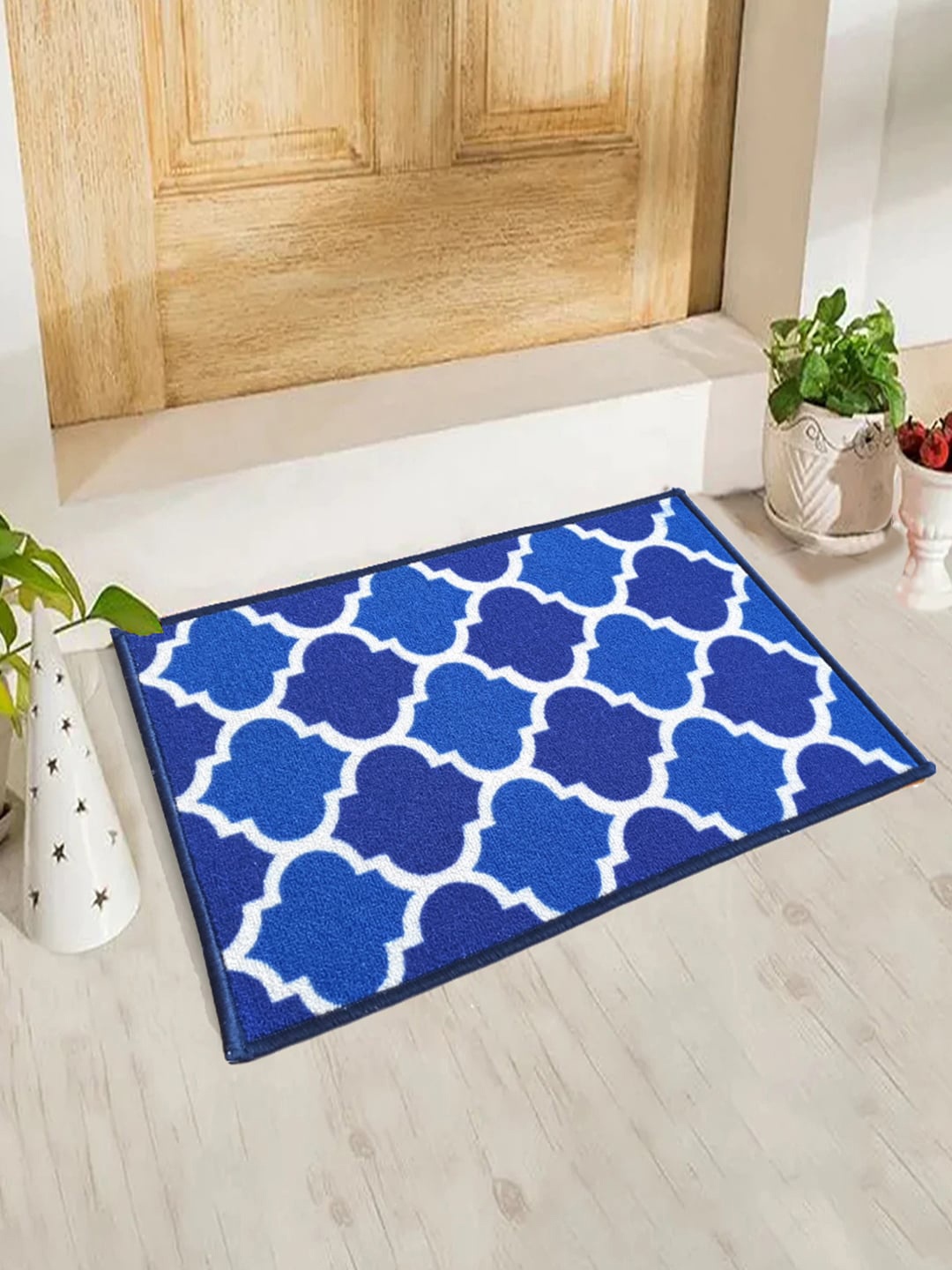 

Matz and More Blue & White Printed Anti-Slip Doormat