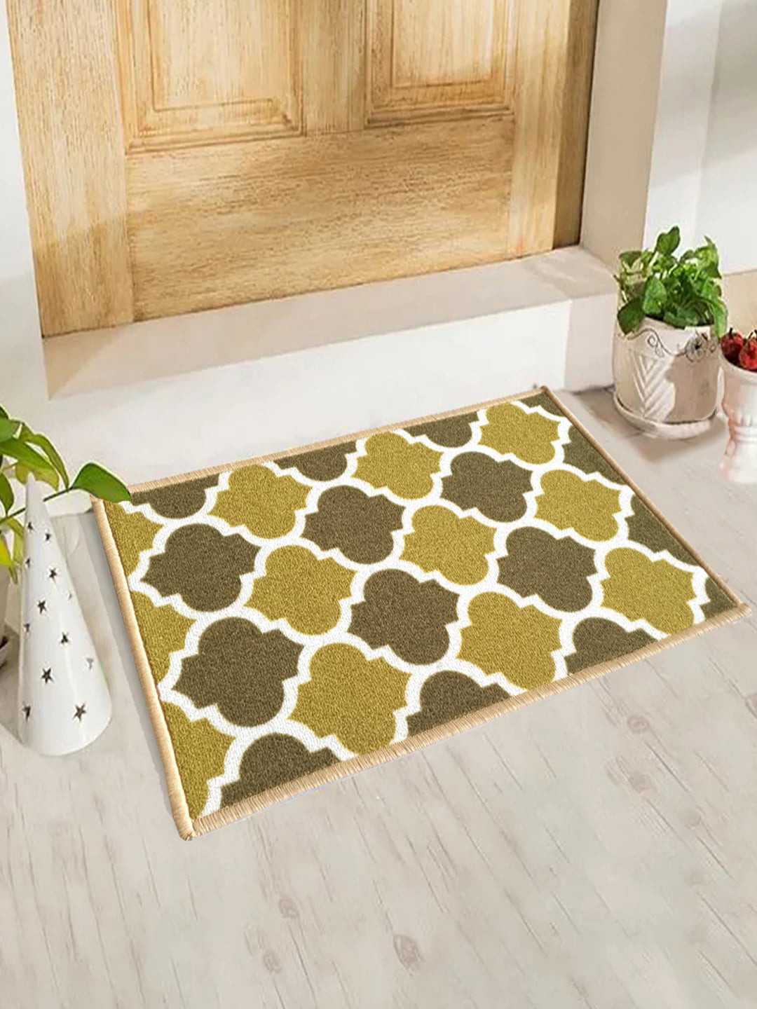 

Matz and More Olive Green Printed Anti-Slip Doormat