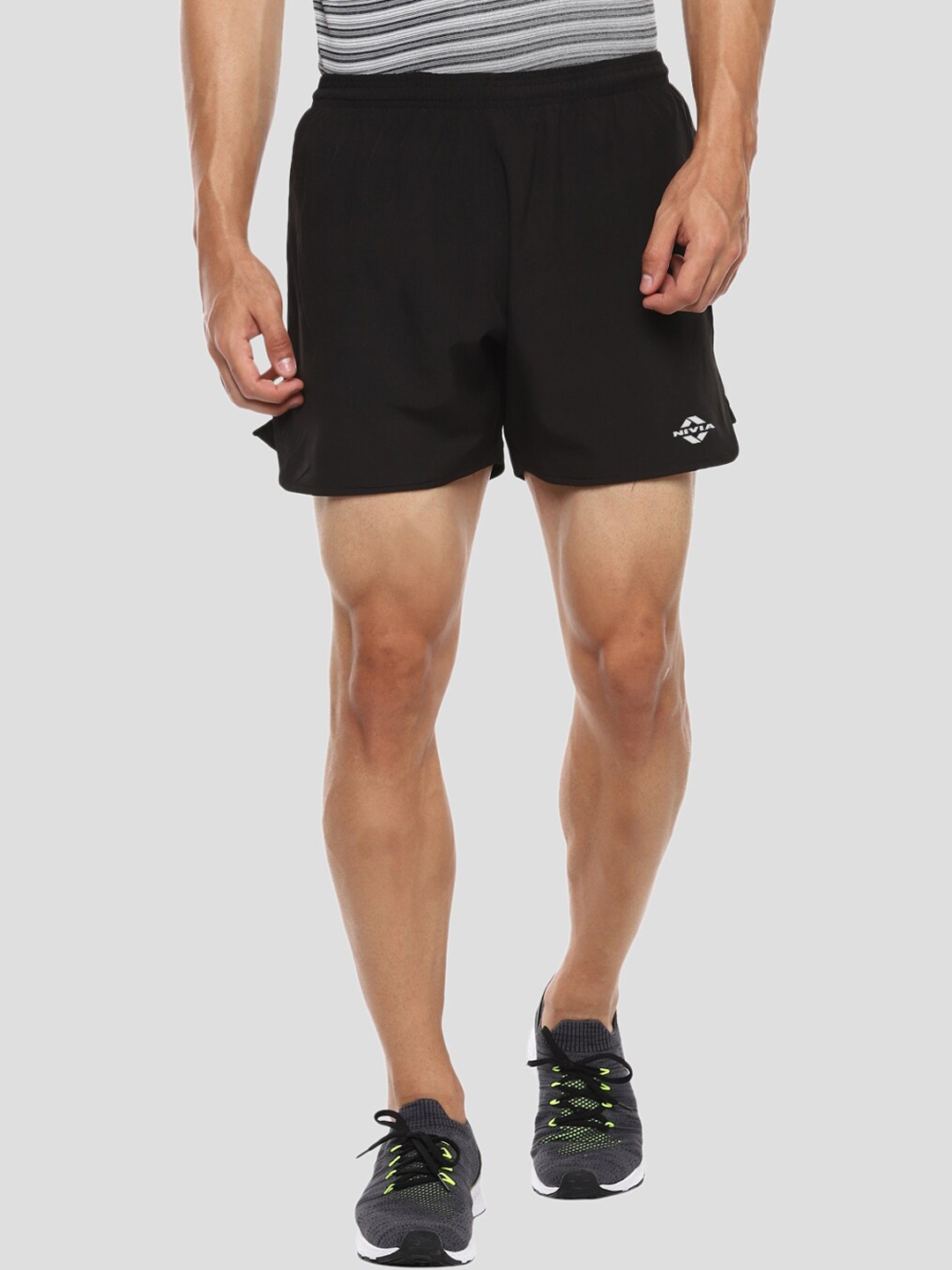 NIVIA Men Mid-Rise Training or Gym Sports Shorts, Black