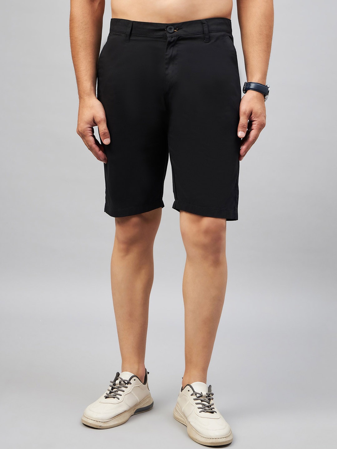 

STUDIO NEXX Men Mid-Rise Cotton Shorts, Black