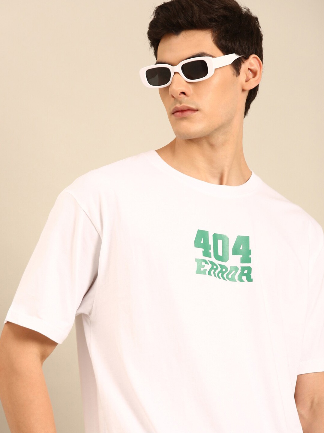 

recast Bio Finish Typography Printed Pure Cotton Oversized T-Shirt, White