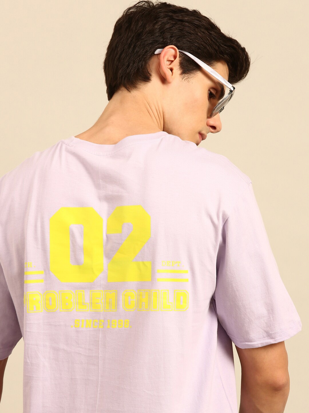 

recast Bio Finish Typography Printed Pure Cotton Oversized T-Shirt, Purple