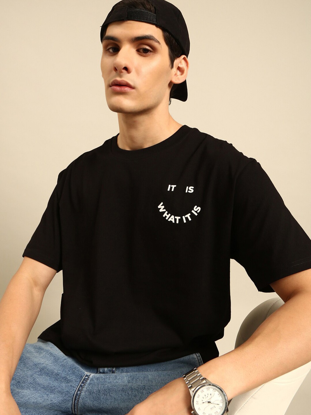 

recast Cotton Oversized Bio Finish T-shirt, Black